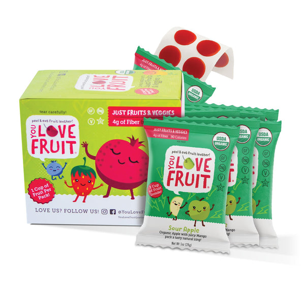 You Love Fruit - Healthy Snack Peel & Eat Fruit Leather - Case Pack of 1 OZ Servings - (12 Pack)