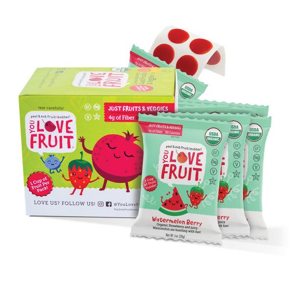 You Love Fruit - Healthy Snack Peel & Eat Fruit Leather - Case Pack of 1 OZ Servings - (12 Pack)