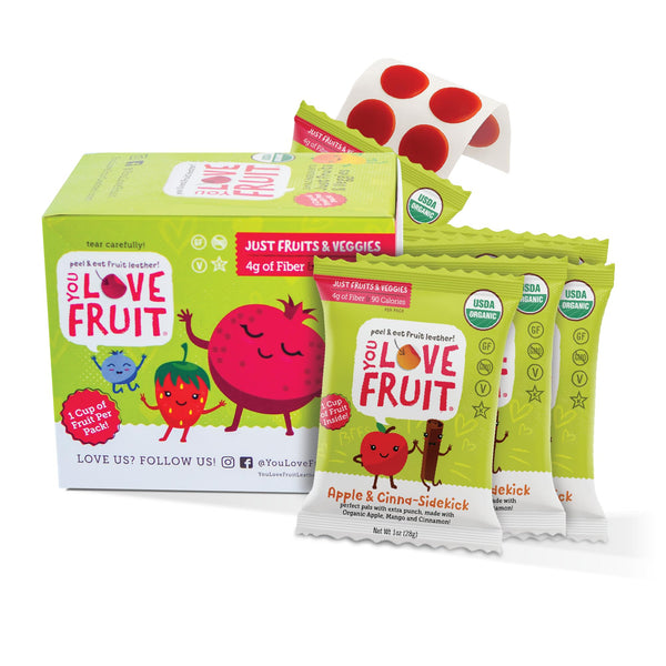 You Love Fruit - Healthy Snack Peel & Eat Fruit Leather - Case Pack of 1 OZ Servings - (12 Pack)