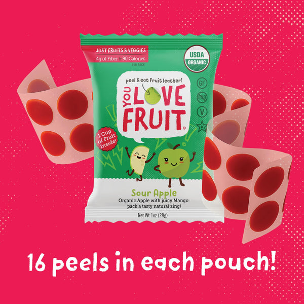 You Love Fruit - Healthy Snack Peel & Eat Fruit Leather - Case Pack of 1 OZ Servings - (12 Pack)