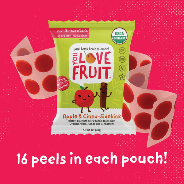 You Love Fruit - Healthy Snack Peel & Eat Fruit Leather - Case Pack of 1 OZ Servings - (12 Pack)