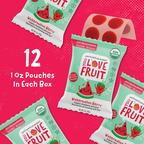 You Love Fruit - Healthy Snack Peel & Eat Fruit Leather - Case Pack of 1 OZ Servings - (12 Pack)