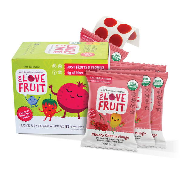 You Love Fruit - Healthy Snack Peel & Eat Fruit Leather - Case Pack of 1 OZ Servings - (12 Pack)