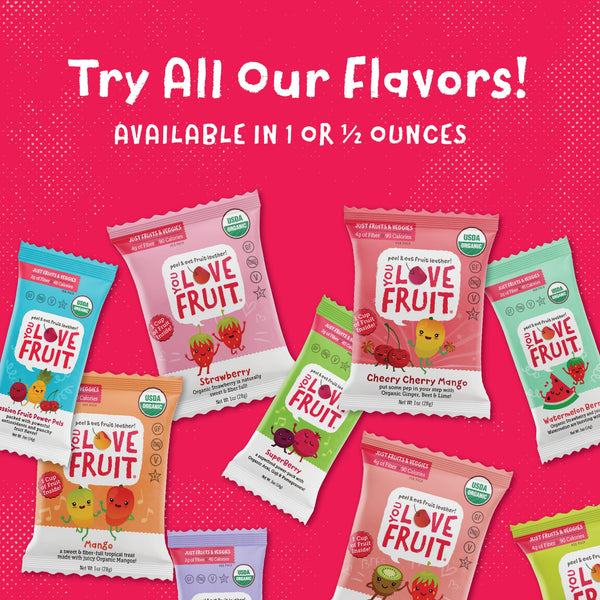 You Love Fruit - Healthy Snack Peel & Eat Fruit Leather - Case Pack of 1 OZ Servings - (12 Pack)
