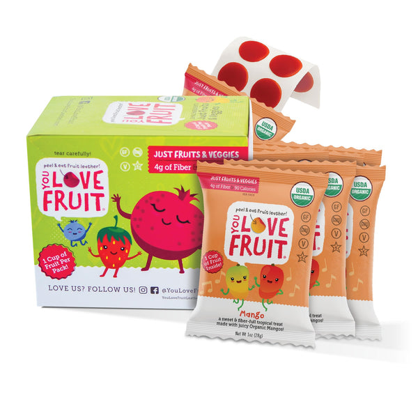 You Love Fruit - Healthy Snack Peel & Eat Fruit Leather - Case Pack of 1 OZ Servings - (12 Pack)