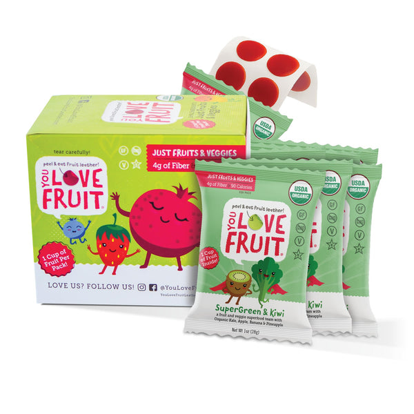 You Love Fruit - Healthy Snack Peel & Eat Fruit Leather - Case Pack of 1 OZ Servings - (12 Pack)