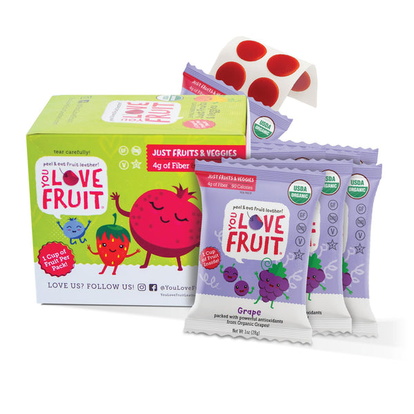 You Love Fruit - Healthy Snack Peel & Eat Fruit Leather - Case Pack of 1 OZ Servings - (12 Pack)