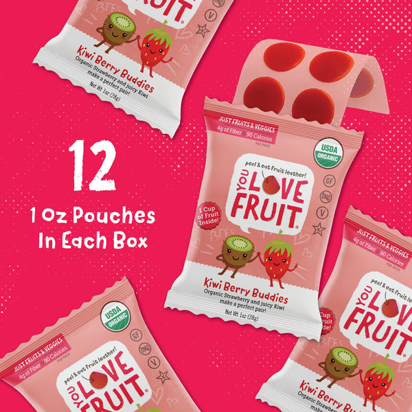 You Love Fruit - Healthy Snack Peel & Eat Fruit Leather - Case Pack of 1 OZ Servings - (12 Pack)
