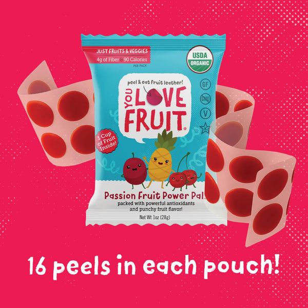 You Love Fruit - Healthy Snack Peel & Eat Fruit Leather - Case Pack of 1 OZ Servings - (12 Pack)
