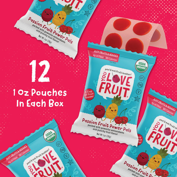 You Love Fruit - Healthy Snack Peel & Eat Fruit Leather - Case Pack of 1 OZ Servings - (12 Pack)