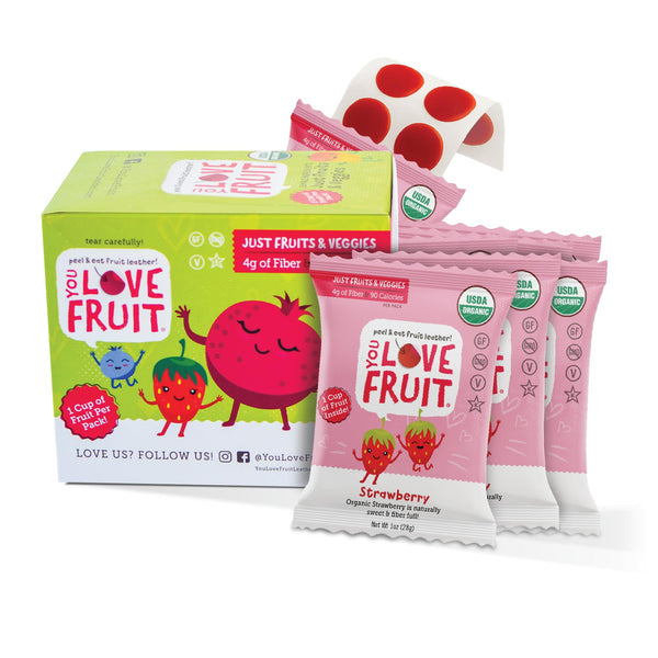 You Love Fruit - Healthy Snack Peel & Eat Fruit Leather - Case Pack of 1 OZ Servings - (12 Pack)