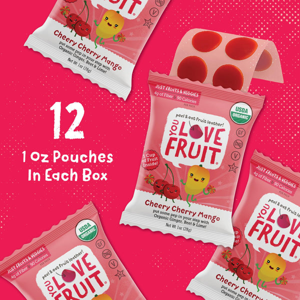 You Love Fruit - Healthy Snack Peel & Eat Fruit Leather - Case Pack of 1 OZ Servings - (12 Pack)